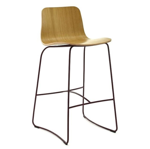 Hoker z oparciem Hips FAMEG industrialny drewniany personalizowany do kuchni i wyspy 74 cm