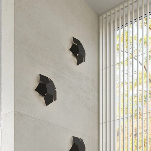 Nowoczesny kinkiet ścienny Penta Sollux czarny metalowy do salonu i sypialni 30 cm