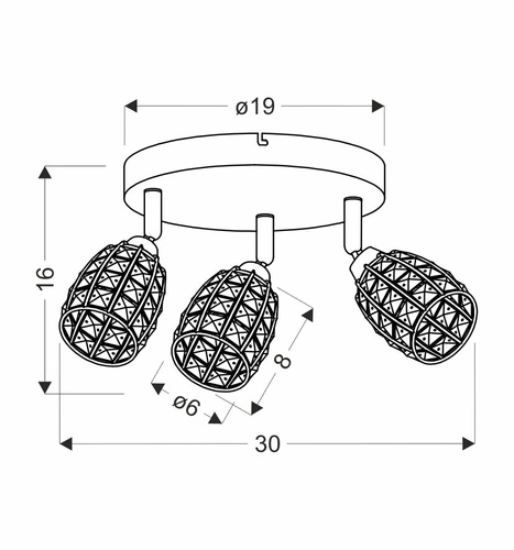 Plafon nowoczesny Shiba chromowy z kryształkami do salonu i sypialni 30 cm CANDELLUX