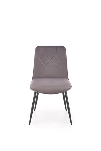 Krzesło tapicerowane welur szare Myanna Intesi do jadalni nowoczesne z oparciem