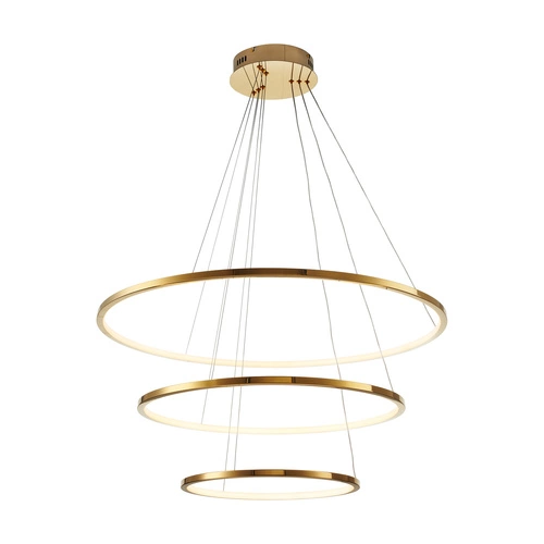 Lampa sufitowa LED CIRCLE SLIM Step into Design złota regulowana do salonu i jadalni