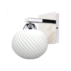 Kinkiet Madryt lampa chrom 1x60W E27  klosz biały