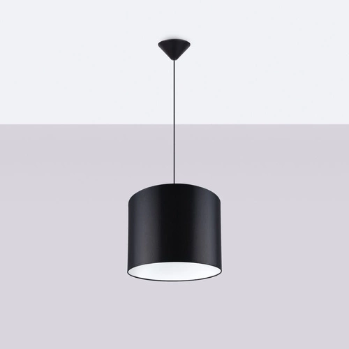 Lampa wisząca czarna NOVA 30 minimalistyczna z tkaniny do salonu regulowana wysokość