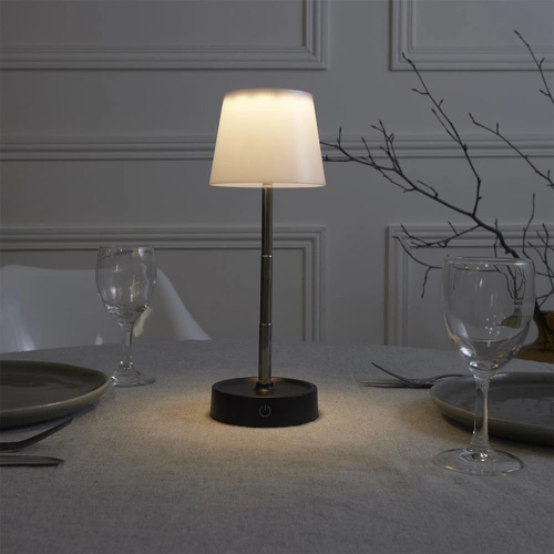 Lampka nocna do sypialni Lumio Intesi bezprzewodowa dotykowa z regulacją wysokości minimalistyczna