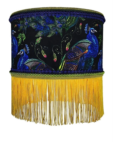 Lampa wisząca Carbonero N 3 boho welurowa z frędzlami 35cm do salonu Las Plumas