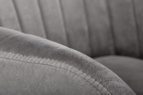 Krzesło do jadalni tapicerowane welurowe szare z podłokietnikami Mirabell Intesi nowoczesne