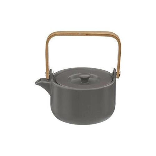 Ceramiczny zestaw do herbaty 5five simply smart Nature czajnik i 2 filiżanki ciemnoszary do parzenia