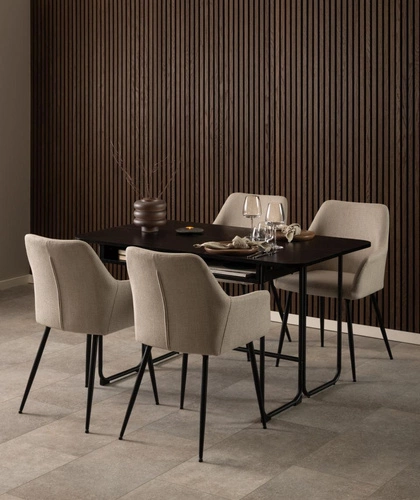 Stół rozkładany Darlington czarny industrialny do jadalni i salonu z półkami Actona 140 cm