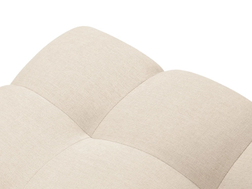 Pufa kwadratowa beżowa Justin pikowana tapicerowana do salonu i sypialni nowoczesna 60x60 cm