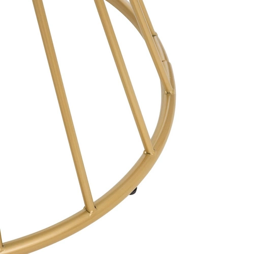 Stolik kawowy Rayo okrągły biały z efektem marmuru 70 cm nowoczesny glamour do salonu Atmosphera