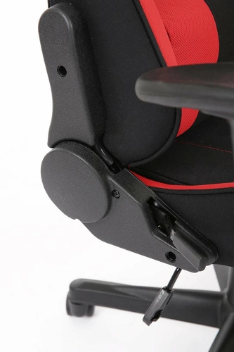 Fotel gamingowy Cayen ergonomiczny obrotowy z zagłówkiem czerwony czarno do biura i do nauki