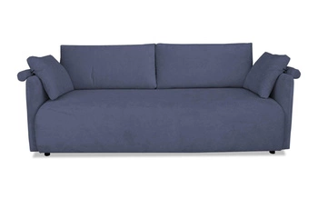 Sofa Mondel sztruksowa granatowa rozkładana z funkcją spania i pojemnikiem do salonu 3 osobowa