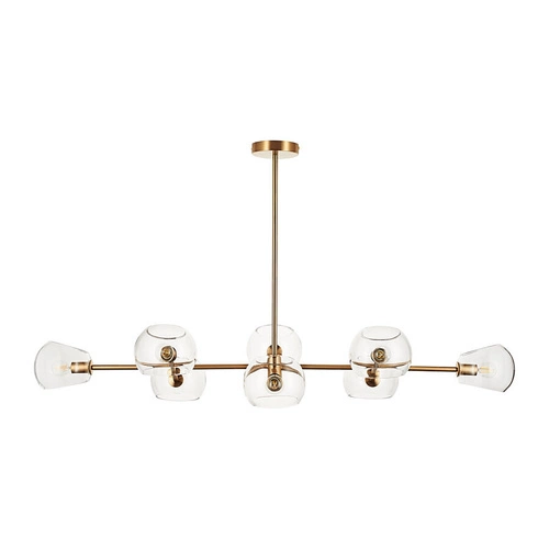 Nowoczesna lampa wisząca COSMIC-8 złota 85 cm do salonu i jadalni szklana