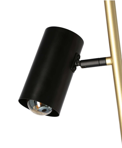 Perret lampa stojąca do salonu czarno-złota nowoczesna regulowana