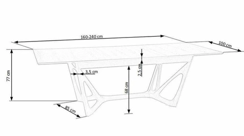 Stół rozkładany do jadalni Fenom Intesi nowoczesny dąb miodowy 160-240 cm drewniany