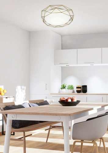 Plafon sufitowy LED Sven 43 cm złoty nowoczesny do salonu i sypialni glamour