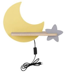 Kinkiet Moon lampa 5W LED 4000K iq kids z przewodem złoty+szary