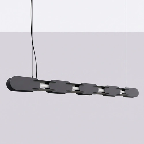 Lampa wisząca CHAIN 158 LED czarna nowoczesna nad stół do jadalni