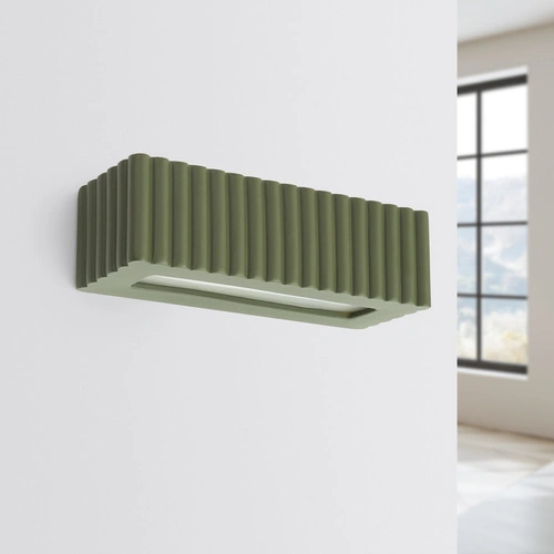 Kinkiet ścienny RIGATA zielony oliwkowy ceramiczny nowoczesny salon