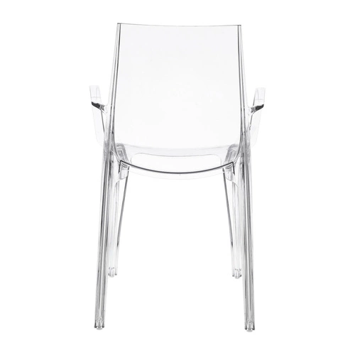 Krzesło Vanity SCAB Design transparentne do jadalni nowoczesne sztaplowane z podłokietnikami