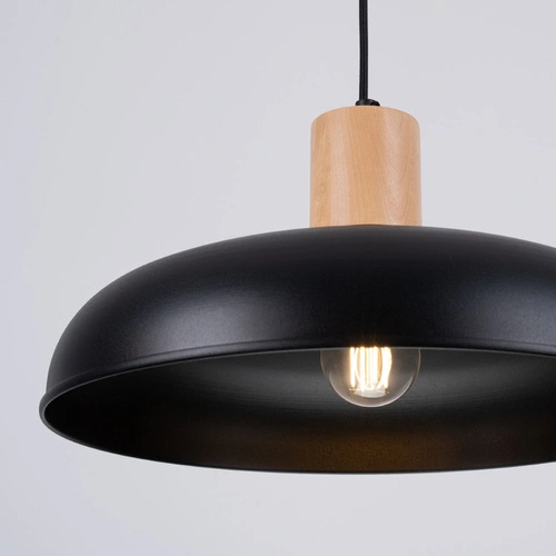 Lampa wisząca INDY czarna skandynawska do salonu i nad stół 38 cm SOLLUX LIGHTING