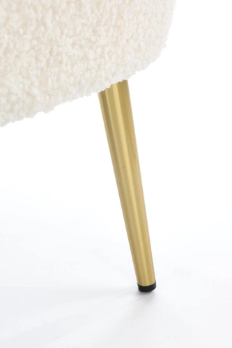 Fotel wypoczynkowy Eder kremowy welur do salonu nowoczesny z podłokietnikami Intesi