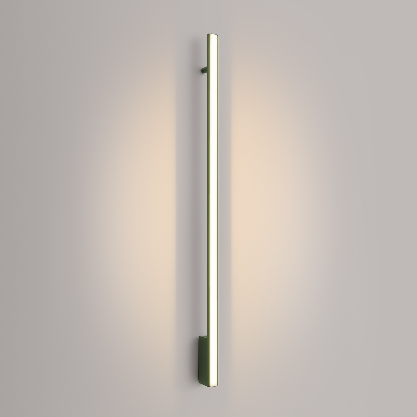 Nowoczesny kinkiet ścienny LED LAGOM 120 zielony oliwkowy aluminium do sypialni i salonu Thoro