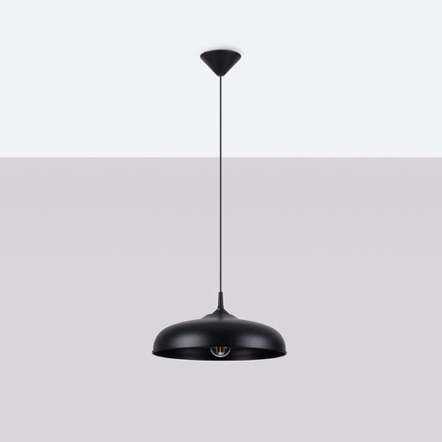 Lampa wisząca GINA czarna nowoczesna do salonu kuchni lub jadalni metalowa 38 cm