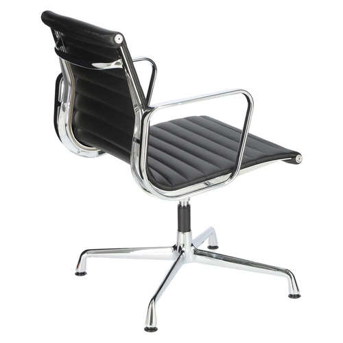 Fotel biurowy CH1081 inspirowany EA108 skórzany czarny obrotowy z podłokietnikami do biura