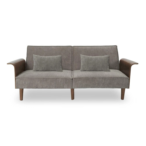 Sofa rozkładana Scott szara sztruksowa 3 osobowa z regulowanym oparciem do salonu Intesi