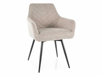 Krzesło Pina tapicerowane beżowe z podłokietnikami do jadalni Intesi