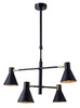 Lampa wisząca Less 4x40W E14 czarny  matowy