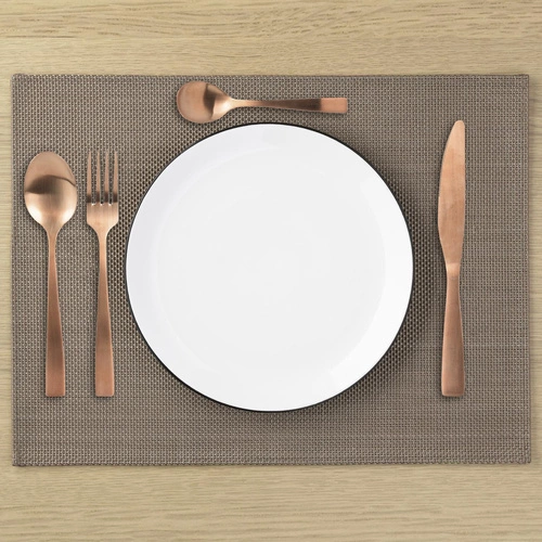 Złoty zestaw sztućców obiadowych Charbon Intesi 16 elementów stal nierdzewna do zmywarki