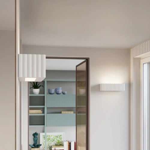 Kinkiet ścienny RIGATA biały nowoczesny ceramiczny do salonu i sypialni
