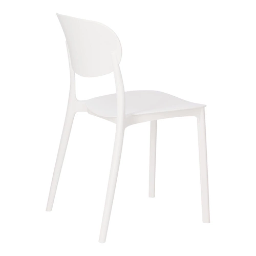 Krzesło Plasta białe do jadalni i ogrodu z polipropylenu, łatwe czyszczenie, sztaplowane 5five