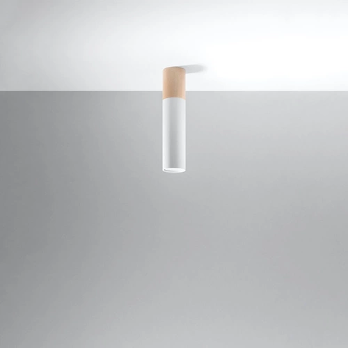 Plafon sufitowy nowoczesny PABLO biały drewniany do salonu i sypialni Sollux