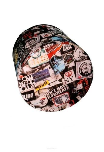 Pufa okrągła tapicerowana Creative Intesi multikolor nowoczesna do salonu lub sypialni 40 cm