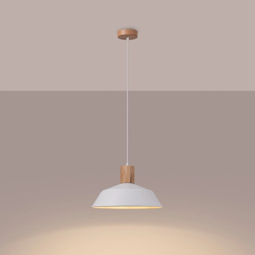 Lampa wisząca FANO biała skandynawska do salonu i jadalni stalowa 34 cm SOLLUX LIGHTING