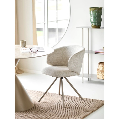 Fulham krzesło tapicerowane obrotowe piaskowe do jadalni i salonu