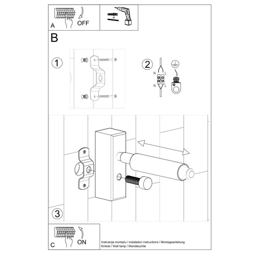 Kinkiet EYETECH 1 biały