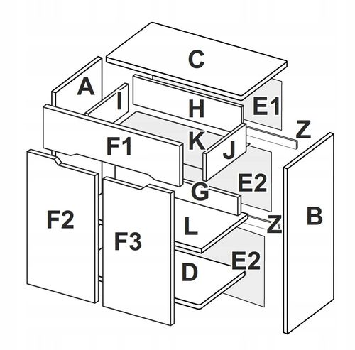 Komoda Steff biała z szufladami nowoczesna komoda do salonu i sypialni 90 cm Intesi
