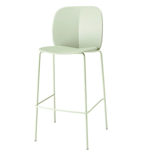 Hoker z oparciem Mentha zielony 75 cm nowoczesny do kuchni i wyspy, metalowy SCAB