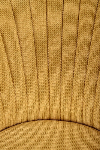 Krzesło tapicerowane Odile Intesi musztardowe do jadalni nowoczesne na czarnych nogach