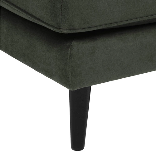 Pufa Candice zielona glamour na dębowych nogach do salonu tapicerowana Atmosphera 91 cm