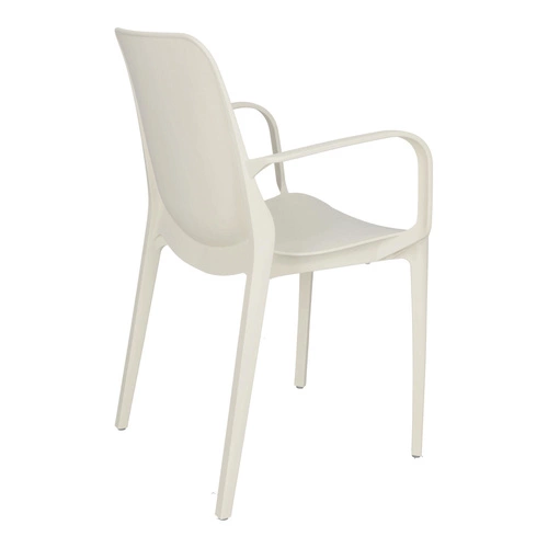 Krzesło ogrodowe Ginevra SCAB Design białe z podłokietnikami, sztaplowane, nowoczesne tworzywo