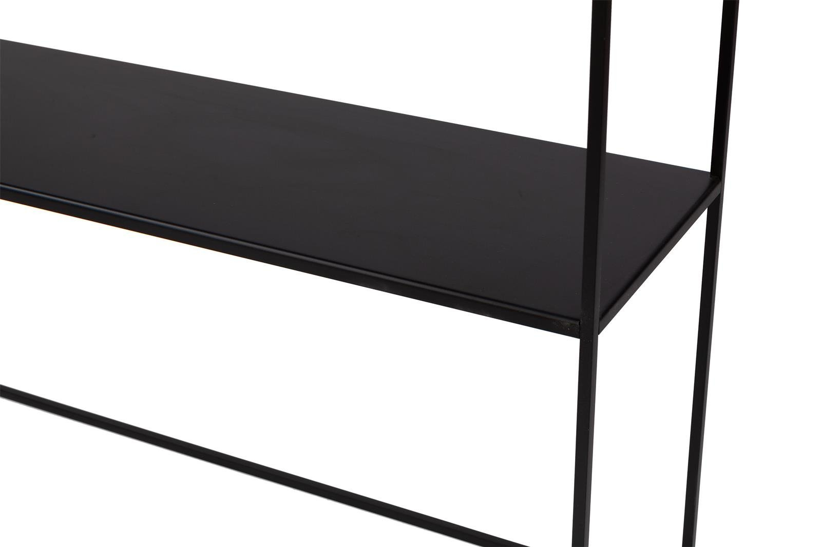 Nowoczesny wąski stolik konsolowy STAM 280 NORDIFRA do przedpokoju i salonu z półką, czarny szary