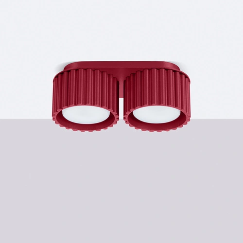 Plafon sufitowy nowoczesny AURA 2 burgund okrągły do salonu i kuchni aluminium