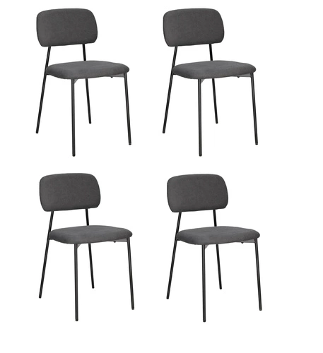 Zestaw 4 krzeseł Esther szare ciemne