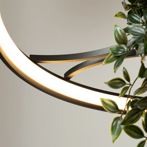 Żyrandol LED RIO BIO 78 czarny nowoczesny do salonu i jadalni aluminium 78 cm