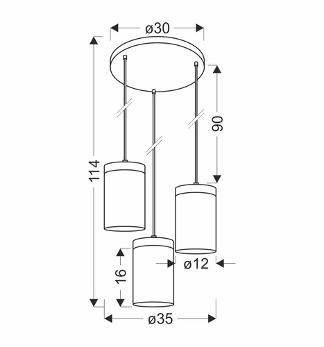 Lampa wisząca Wels nowoczesna szklana czarna 3-punktowa do salonu i sypialni